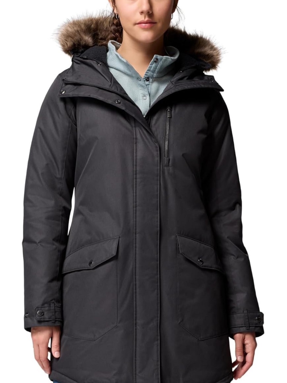 Columbia Omni-Heat Insulated Black Puffer Jacket Coat WW0885 Women’s 1X - Picture 2 of 8